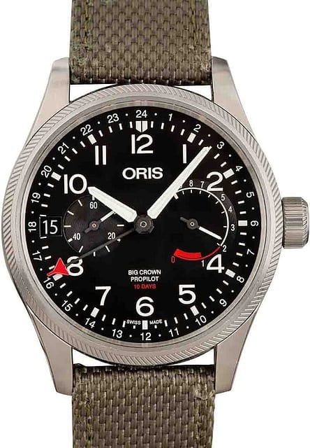 Oris Big Crown ProPilot Calibre 114 Black Dial & Olive Textile Strap