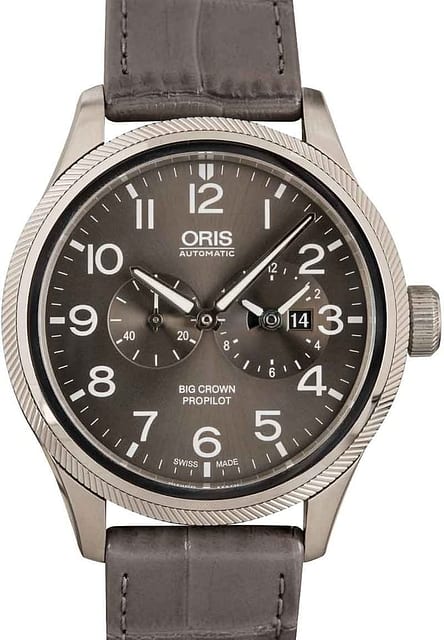 Oris Big Crown ProPilot WorldTimer Grey Dial & Leather Strap