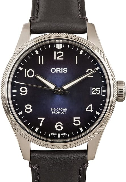 Oris Big Crown ProPilot Blue Dial & Black Leather Strap