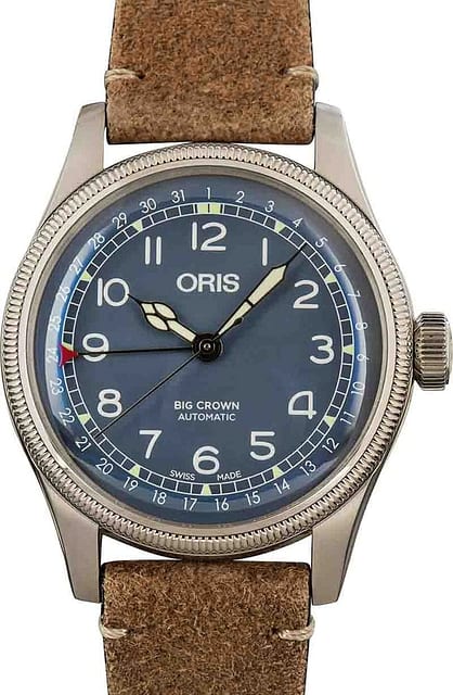 Oris Big Crown Pointer Date Steel on Leather Strap