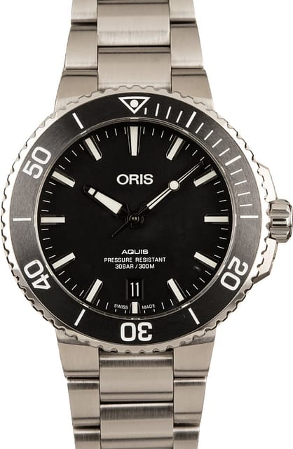 Oris Aquis Date Black Dial Stainless Steel
