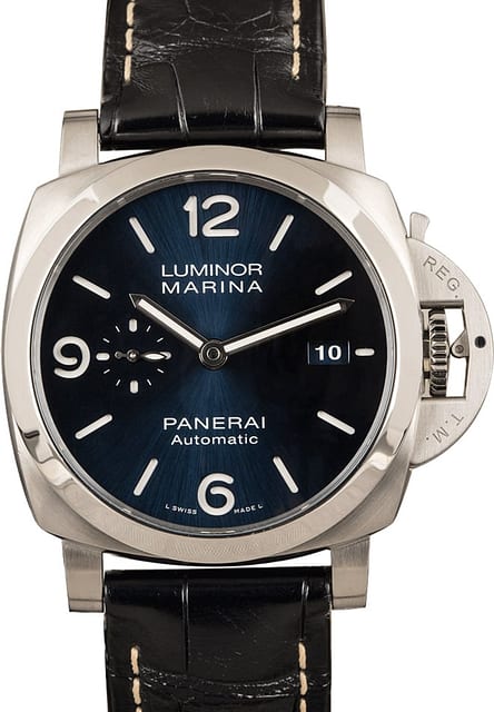 Pre-owned Panerai Luminor Marina Blue Dial