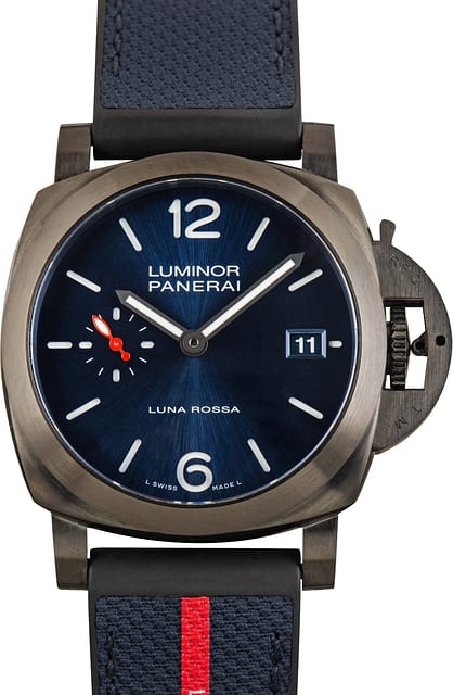 Panerai Luminor Quaranta Steel DLC Luna Rossa PAM01408 Blue Dial