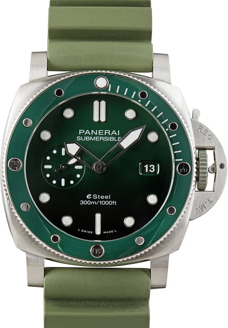 Pre-Owned Panerai Submersible Ref PAM01287 Green Dial