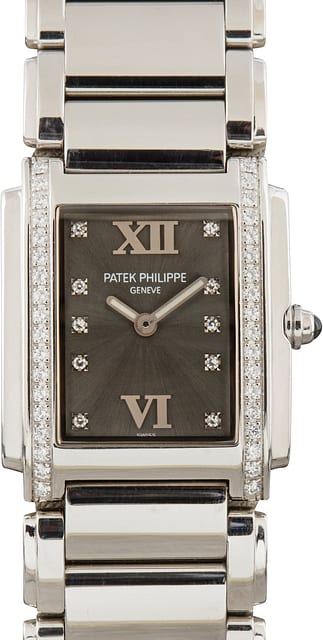 Pre-Owned Patek Philippe Twenty-4 Ref 4910 Grey Diamond Dial