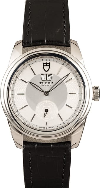 PreOwned Tudor Glamour Double Date 57000 Silver Dial