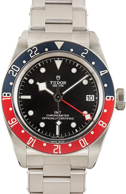 Pre-Owned Black Dial Tudor Black Bay GMT 79830RB Red & Blue Bezel