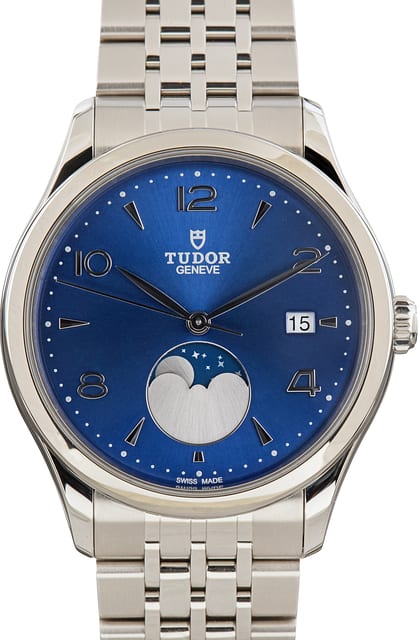 Pre-Owned Tudor 1926 Luna Ref 91560 Blue Moon Phase Dial