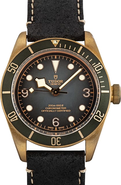 Pre-Owned Tudor Heritage Black Bay Bronze 79250BA Leather Strap