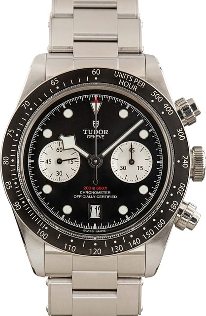 Men's Tudor Black Bay Chrono Steel 79360N Black Dial