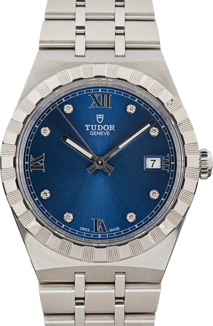 Used Tudor Royal ref 28500 Stainless Steel Blue Dial