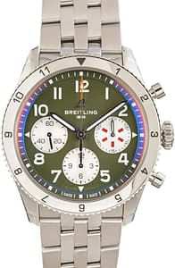 Breitling Classic AVI Chronograph 42 Curtiss Warhawk Green Dial