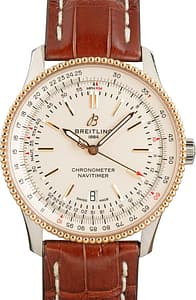 Breitling Navitimer Automatic 41 Steel on Leather Silver Index Dial