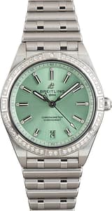 Pre-owned Breitling Chronomat Automatic 36 Green Diamond Dial