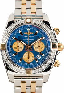 Breitling Chronomat 44 Blue Dial Diamond Bezel