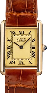 Must de Cartier Brown Leather Strap