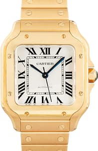 Santos de Cartier Ref WGSA0030 18k Yellow Gold Medium Model