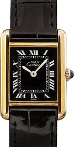 Must de Cartier Tank Black Roman Dial