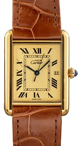 Cartier Tank Vermeil W1017454 Ivory Dial