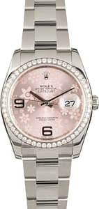 Used Rolex Datejust 116244 Diamond Bezel Pink Floral Dial
