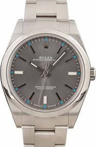 Rolex Oyster Perpetual 114300 Dark Rhodium Dial Steel Oyster