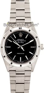 Pre Owned Rolex Air-King Stainless Steel Black Dial 14010M