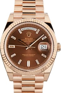 Pre-Owned Rolex Day-Date 40 Ref 228235 18k Everose Gold