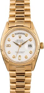 Rolex President 1803 White Diamond Dial