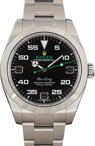 Pre-Owned Black Dial Rolex Air-King Ref 116900