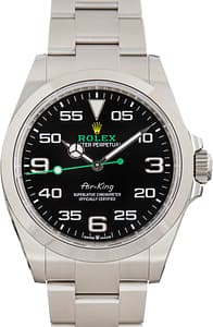 Used Steel Rolex Air-King Ref 126900 Black Dial