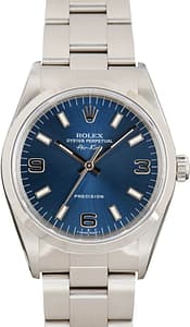 Used Stainless Steel Rolex Air-King 14000 Blue Dial