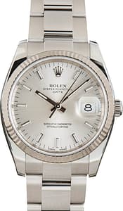 Used Rolex Date Ref 115234 Silver Dial