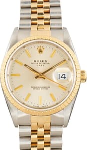 Pre-Owned Rolex Date 15223 Silver Dial