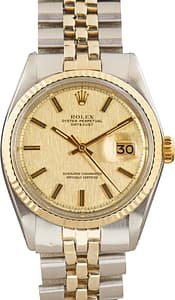 Rolex Datejust 36 Ref 1601 Champagne Linen Dial