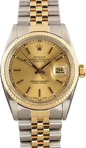 Pre-Owned Rolex Datejust 36 Champagne Dial 16013 Steel & Gold