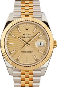 Pre-Owned Rolex Datejust 41 Ref 126333 Fluted Motif Champagne Dial