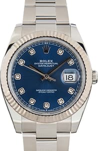 Pre-Owned Men's Rolex Datejust 41 Ref 126334 Blue Diamond Dial