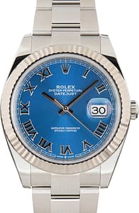 Pre-Owned Rolex Datejust 41 ref 126334 Blue Roman Dial