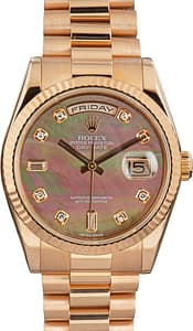 Pre Owned Rolex Day-Date 118235 Everose Gold Mother of Pearl