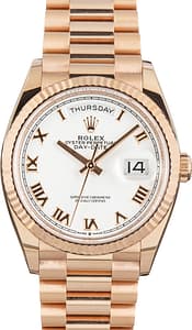 Pre-Owned Rolex Day-Date 36 ref 128235 18k Everose Gold