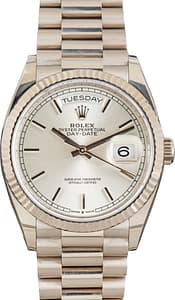Rolex Day-Date 36 Ref 128239 Silver Dial