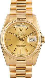 Used Rolex Day-Date 36 Yellow Gold 18038 Champagne Dial