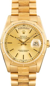 Pre-Owned Rolex Day-Date 36 Ref 18248 Barked Finish