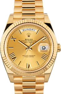 Pre-Owned Rolex Day-Date 40 Yellow Gold 228238 Champagne Dial