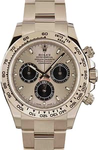 Pre-Owned White Gold Rolex Daytona 116509 Steel Dial