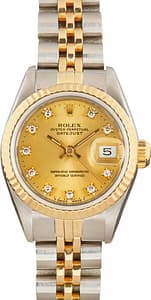 Used Ladies Rolex Datejust Steel & Gold 69173 Diamond Dial