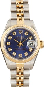 Pre-Owned Lady Rolex Datejust 69173 Blue Diamond Dial