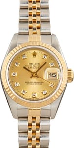 Lady Rolex Datejust Two Tone 79173 Champagne Diamond Dial