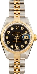 Pre-Owned Rolex Ladies Datejust 79173 Black Diamond Dial
