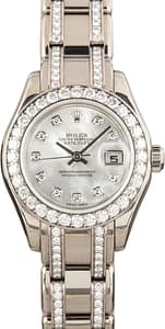 Ladies Rolex Datejust Pearlmaster 80299 18k White Gold